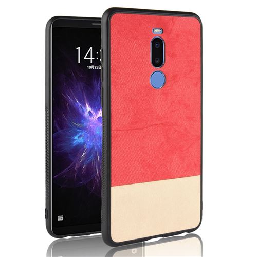 Etui en PU Hybride revêtu d'une couche d'épissure bicolore rouge pour votre Meizu X8