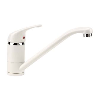 Robinet Cuisine Mitigeur Evier Blanc Bec Mobile Pivotant Robinetterie Achat Prix Fnac