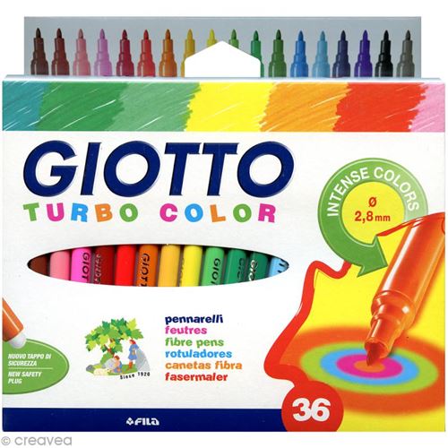 Etui de 36 feutres de coloriage Turbo color GIOTTO