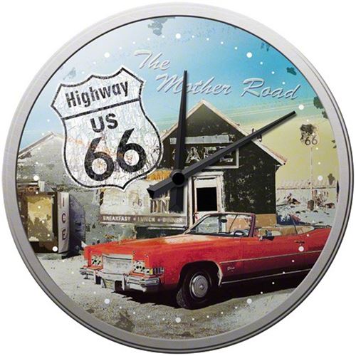 Pendule ronde Route 66