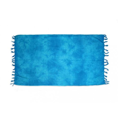 SOLEIL D OCRE Fouta de bain Tie and Dye - 100% coton - 80x150 cm - Bleu turquoise