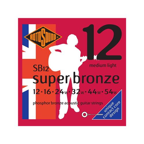 Rotosound SB12 Super Bronze - Jeu de cordes phosphore bronze guitare acoustique - 12-54