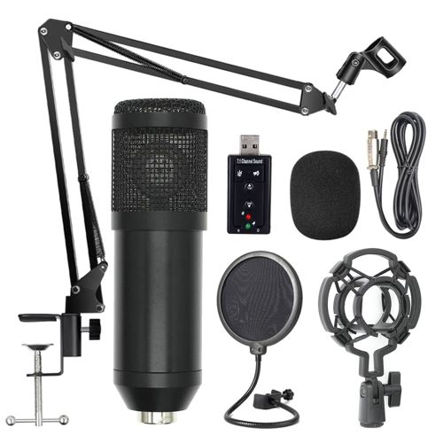 Microphone Lamzien Kit microphone Micro cardioïde pour podcast, jeu, vidéo  , streaming, enregistrement de musique, voix off