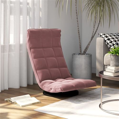 VIDAXL - Fauteuil pivotant - Velours - Rose - Image 2
