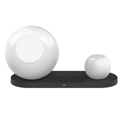 15W Chargeur Sans Fil iPhone avec Veilleuse FONGWAN Charge Rapide, Support, pour Magsafe - Noir