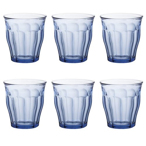 Boîte de 6 gobelets Picardie 25 cl bleu - Duralex - Bleu - Verre