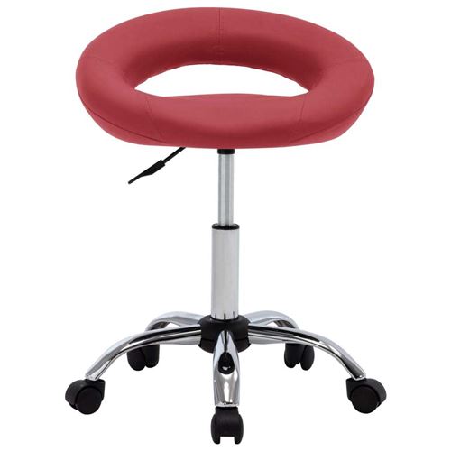 Chaise VidaXL Travail Pivotant Cuir Synthétique Rouge Vin Acier - Image 4