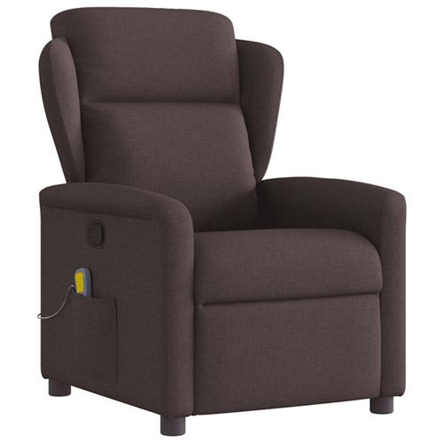 Fauteuil de massage inclinable Marron foncé Tissu