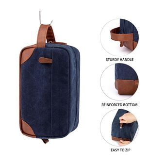 ECOHUB Trousse de Toilette Homme et Femme Trousse Maquillage pour Accessoires de Voyage Sac de Rasage avec Poches Humides et Sèches Garcon Vanity Voyage Imperméable pour Rangement Cosmétiques, Bleu