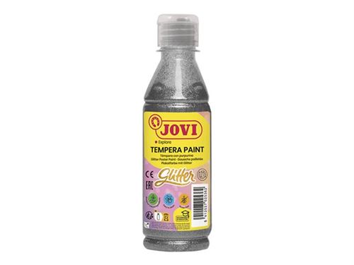 JOVI - Peinture - peinture à tempera à base d'eau - liguide - argent scintillant - 250 ml