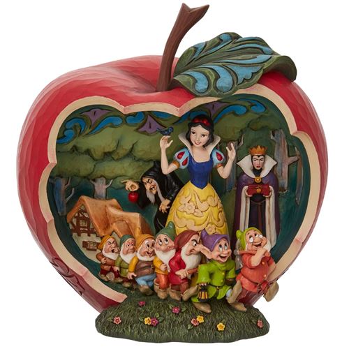Enesco Figurine Scène de Blanche Neige dans une Pomme Disney Traditions - Hauteur 21 cm - Largeur 19 cm - Profondeur 14 cm