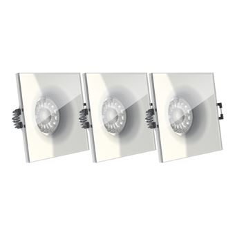 Xanlite - Lot 3 Spots GU10 50W 4000K Carré Blanc IP44 - PAK3SP50CIP44BCW - 1