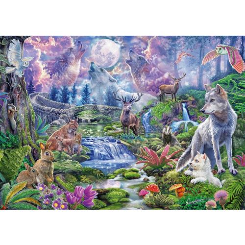 Puzzle 1000 pièces Schmidt - Steve Sundram : Faune au clair de lune
