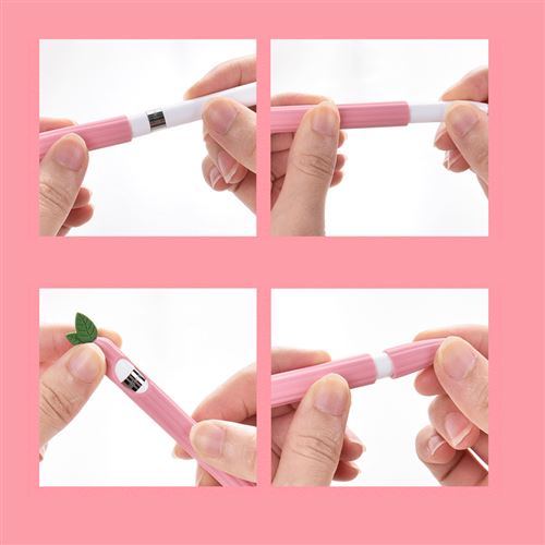 MenYiYDS 2 étuis en silicone pour Apple Pencil accessoires de support de coque pour stylo rose et violet belle coque pour stylo et étui de protection pour pointe de stylo 2e génération 