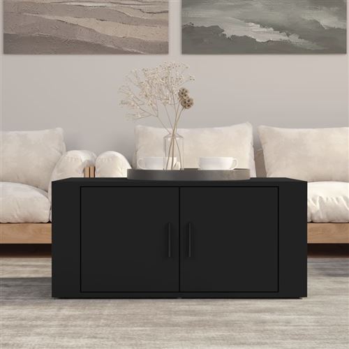 Vidaxl Noir Table Basse 80X50x36 Cm Bois D'ingénierie816513 - Image 3