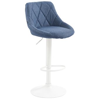 Tabouret De Bar Réglable Lazio Tissu Orange - Chaise Haute Confortable Avec Dossier Et Repose-Pieds - Pivotant