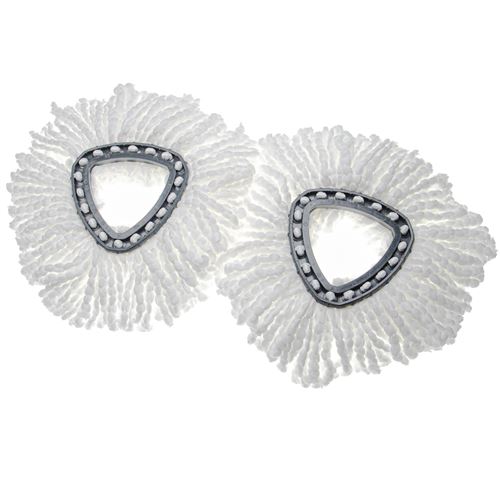 vhbw 2x Serpillères compatible avec Vileda Easy Wring & Clean, Turbo Easy Wring balai nettoyant - Tête de rechange, microfibre, noir / blanc