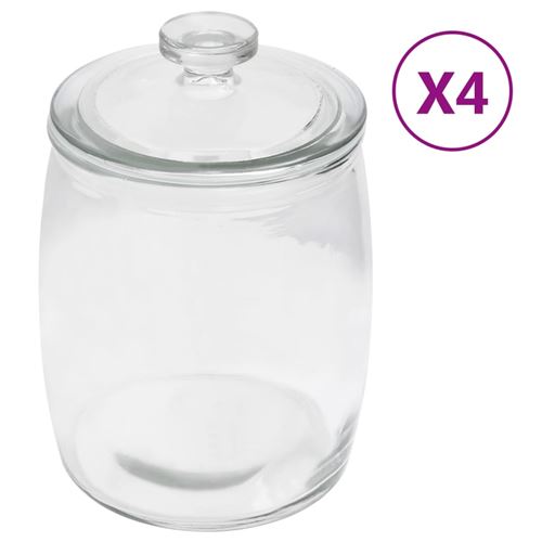 vidaXL Pots de conservation en verre avec couvercle 4 pcs 3850 ml