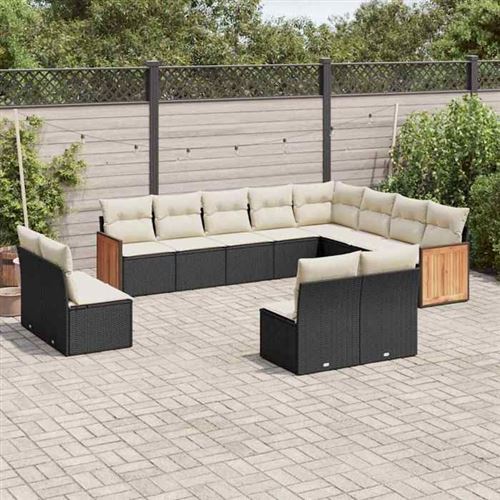 Non Communiqué Noir Vidaxl Salon De Jardin Avec Coussins 4 Pcs, Canapés De Terrasse, Ensemble De Meubles De Patio, Mobilier D'extérieur, 3252404