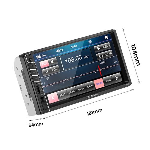 Autoradio Gearelec 7'' Bluetooth Appel Mains Libres FM Lecteur MP5