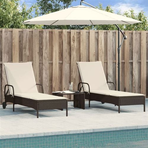 VidaXL - Chaise longue rotin synthétique, One Size, Marron