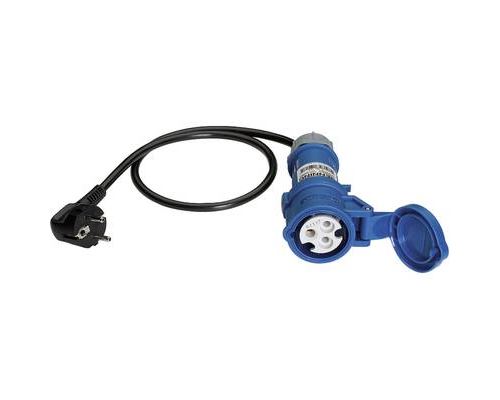 Benning 044144 Messadapter Schutzkontakt-Stecker - CEE-Cara-Kupplung Blau