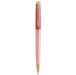 Stylo bille Waterman Hémisphère, laque rose, finition dorée, recharge bleue pointe moyenne, coffret cadeau