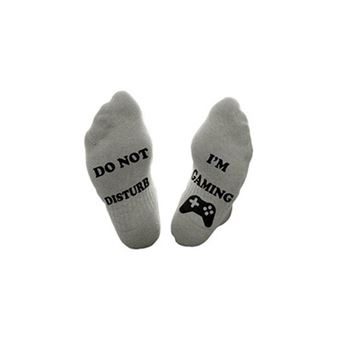 JEE BAY Lot De 2 Paires De Chaussettes Amusantes Avec Inscription « Do Not Disturb I'm Gaming & Gaming In Progress » - Cadeau De Saint-Valentin Ou D'anniversaire - Noir, Noir/blanc, Taille