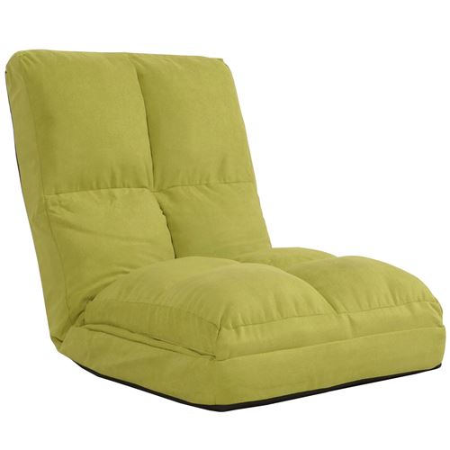 Mendler - Fauteuil de sol HWC-N45 - Velours - Vert - Image 3