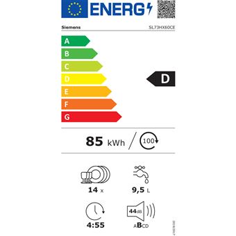 Siemens lave vaisselle tout intégrable 14 couverts 44 db sl73hx60ce