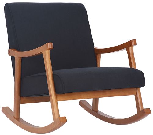 Chaise a bascule Morelia en tissu avec pieds Noyer , Noir