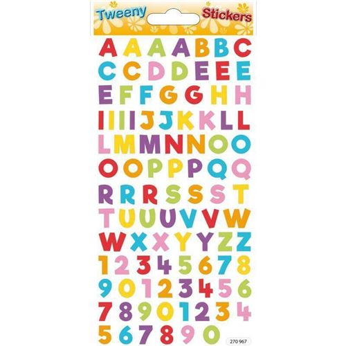 Stickers Tweeny - Alphabet et chiffres - Multicolore