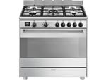 Smeg Concerto BG91X2 - Cuisinière - pose libre - largeur : 90 cm - profondeur : 60 cm - avec système auto-nettoyant - inox