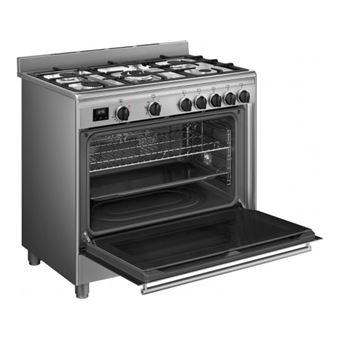 Smeg Concerto BG91X2 - Cuisinière - pose libre - largeur : 90 cm - profondeur : 60 cm - avec système auto-nettoyant - inox