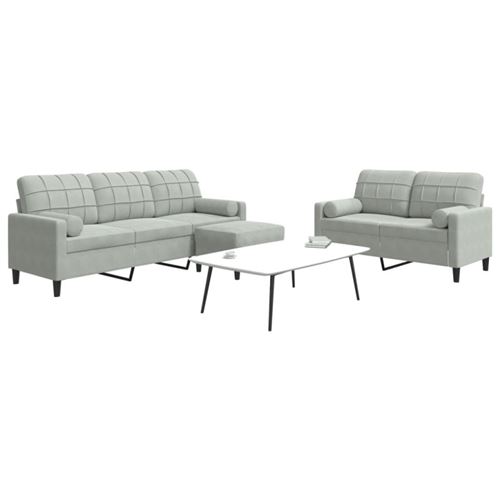 Non Communiqué Multicolore Ensemble De Canapés 3 Pcs Et Coussins Et Traversins Velours