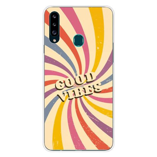 Coque en silicone imprimée compatible Samsung Galaxy A20s Good vibes