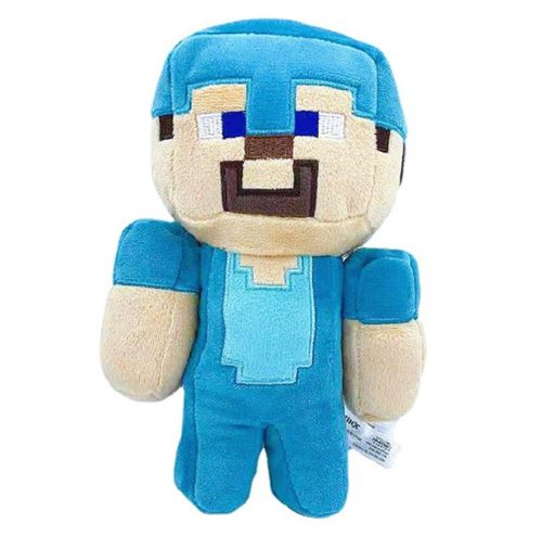 Peluche Minecraft Steve bleu 21cm