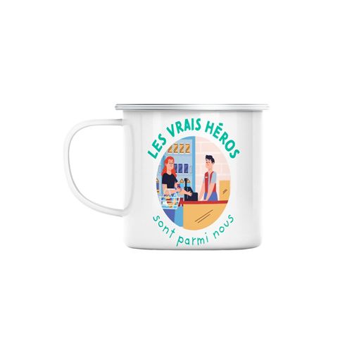 Mug en métal émaillé Les vrais héros - caissier