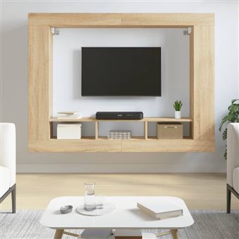 Meuble TV Gris Béton 150x36x30 Cm – Bois D'ingénierie – Neuf Sous Emballage