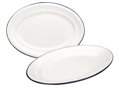 Non Communiqué Ibili 903925 Plat Ovale Email Blanca 25X17 Cm