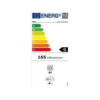 MIELE Cave à vin encastrable de service KWT 6722 iGS-1, 83 bouteilles, charniere droite