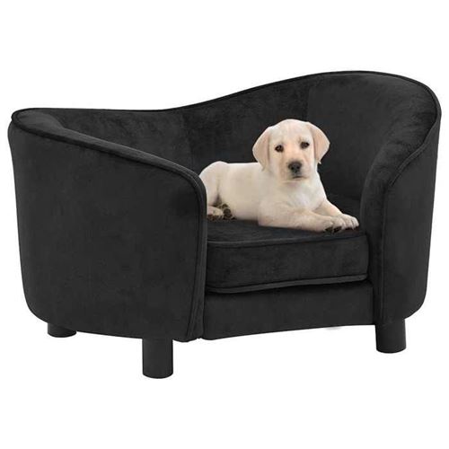 Comparer les prix de vidaXL Canapé pour chien Noir 69x49x40 cm Peluche