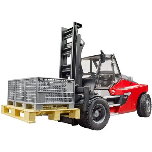 Bruder 02513 - Chariot élévateur Linde HT160D avec palette et 3 gitterbox