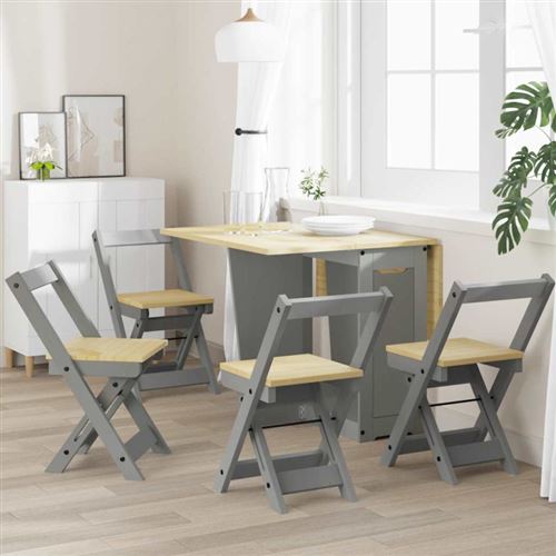 Vidaxl - Sedie Da Pranzo Pieghevoli 4 Pz Corona Grigie In Legno Di Pino