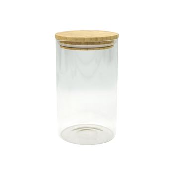 Boîte de conservation hermétique en verre avec couvercle en bambou 1,5L