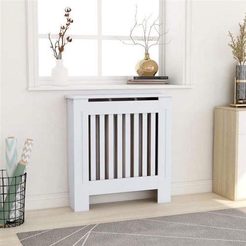 vidaXL Cache-radiateur MDF Blanc 78 cm 325559