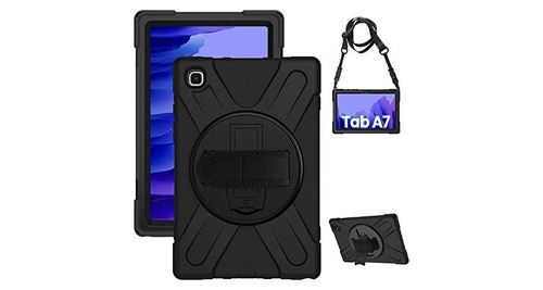 Gerutek coque galaxy tab a7 10. 4 2020, antichoc armure robuste étui avec support rotatif, dragonne et bandoulière réglable tpu + pc protection housse