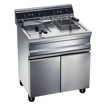 Friteuse électrique sur coffre   2 bacs 20 litres chacun   Furnotel - 1