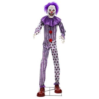 Automate Clown Animé P'tit Clown - Effrayant Avec Son Et Lumière - Décoration Halloween - Piles 3xAA Non Fournies - 7