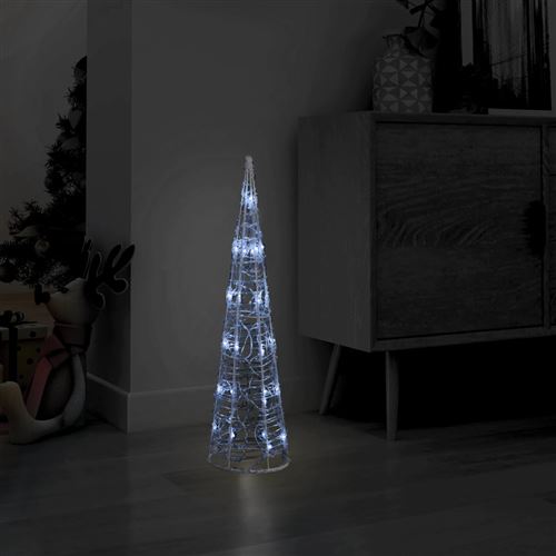 vidaXL Cône lumineux décoratif pyramide LED Acrylique Blanc froid 60cm